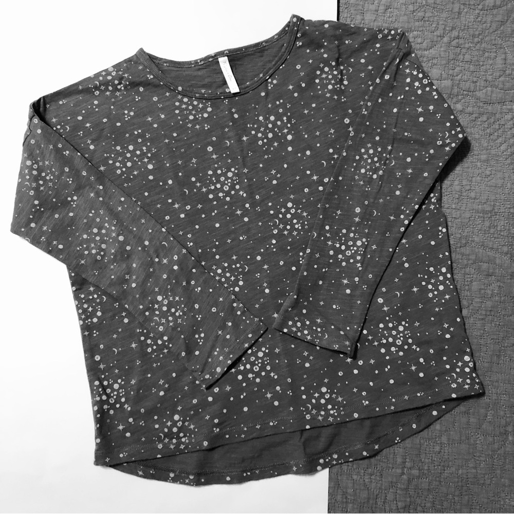 Rylee + Cru Charcoal Star & Moon Long-Sleeve Tee